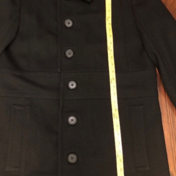 INC International Concepts Black Button Up Wool Winter Lined Coat Mens SZ M New - Picture 5 of 8